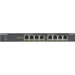 NETGEAR GS308PP - 8-Port Gigabit Unmanaged Switch, PoE+ 130W, Rackmountable, Black