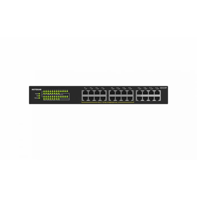 NETGEAR GS324P-100EUS - 24-Port Gigabit Unmanaged PoE+ Switch, Black, 1U Rackmount — image 4