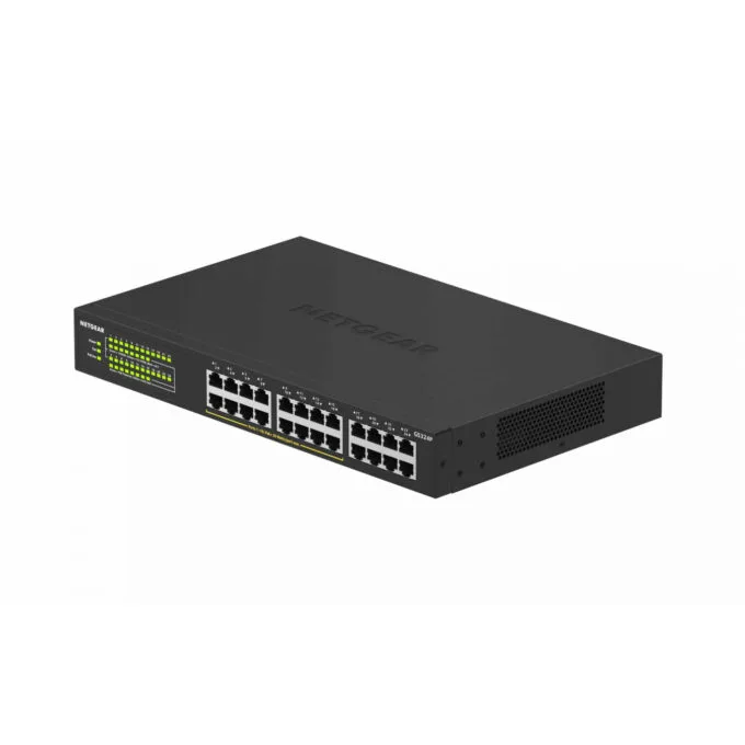 NETGEAR GS324P-100EUS - 24-Port Gigabit Unmanaged PoE+ Switch, Black, 1U Rackmount — image 6