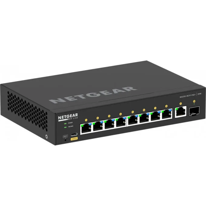 NETGEAR GSM4210PD-100EUS - 8x Gigabit PoE+ (30W) 110W Budget, 1x1G+1xSFP, Managed L2/L3, ARM Cortex-A9 1.25GHz, 2GB, Black — image 12