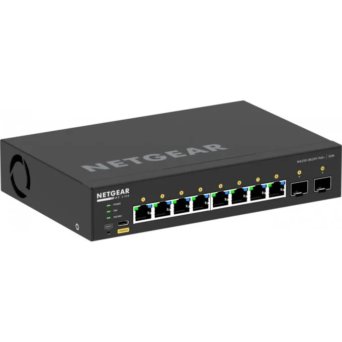 NETGEAR M4250-8G2XF-POE+ - 8x Gigabit PoE+ & 2x SFP+ (220W), 2GB RAM, ARM Cortex-A9 1.25GHz, Black — image 12