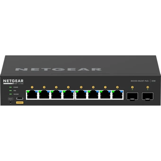 NETGEAR M4250-8G2XF-POE+ - 8x Gigabit PoE+ & 2x SFP+ (220W), 2GB RAM, ARM Cortex-A9 1.25GHz, Black — image 10