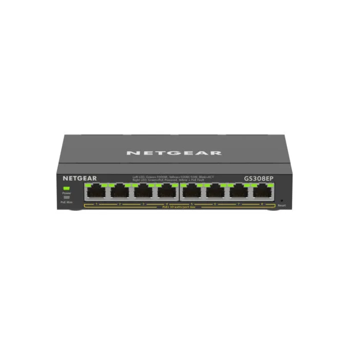 NETGEAR Plus Switch - GS308EP-100PES - 8-Port Gigabit PoE+ Managed L2/L3, Black — image 4