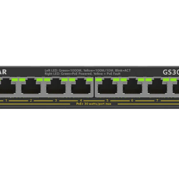 NETGEAR Plus Switch - GS308EP-100PES - 8-Port Gigabit PoE+ Managed L2/L3, Black — image 1