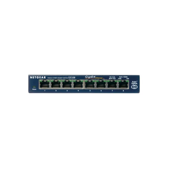 NETGEAR ProSafe 8-Port Gigabit Switch - GS108GE - Unmanaged, Dark Blue — image 1