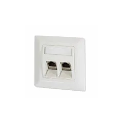 NK4021 FACEPLATE FOR 2 KEYSTONE JACKS 45° OUTLET PURE WHITE, LOGILINK