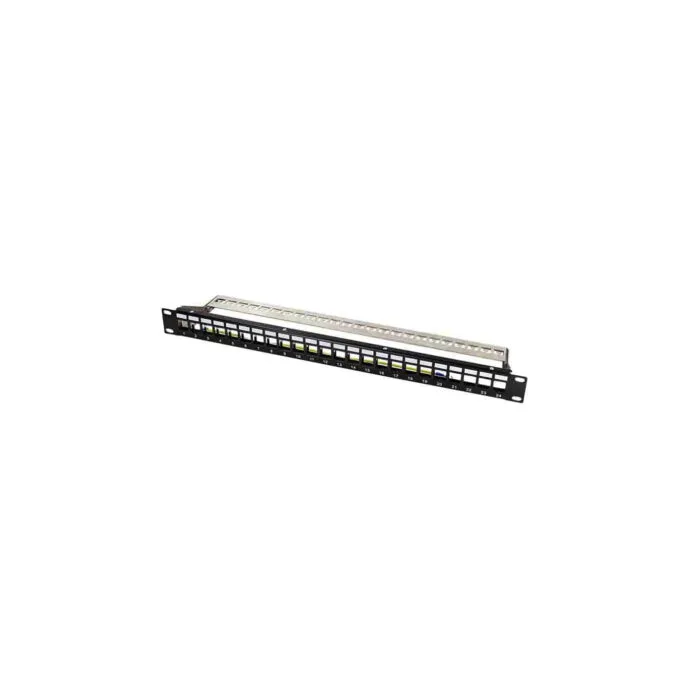 NK4058 19' PATCH PANEL for 24 KEYSTONE JACKS with REAR CABLE MANAGER LOGILINK — image 2