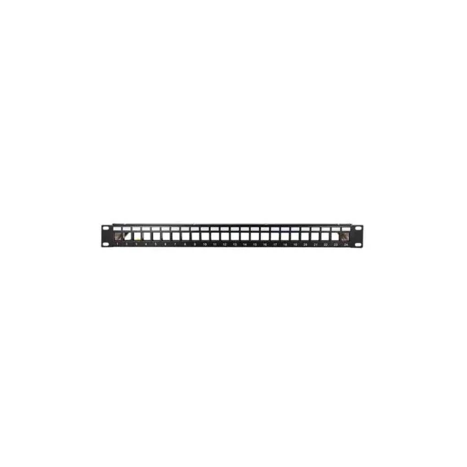 NK4058 19' PATCH PANEL for 24 KEYSTONE JACKS with REAR CABLE MANAGER LOGILINK — image 1