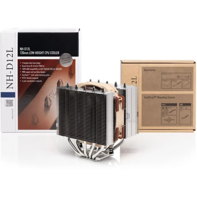 Noctua NH-D12L - 120mm CPU Air Cooler - Beige/Brown, 12V, 450-2000 RPM, LGA1700/LGA1200 Compatible — image 5