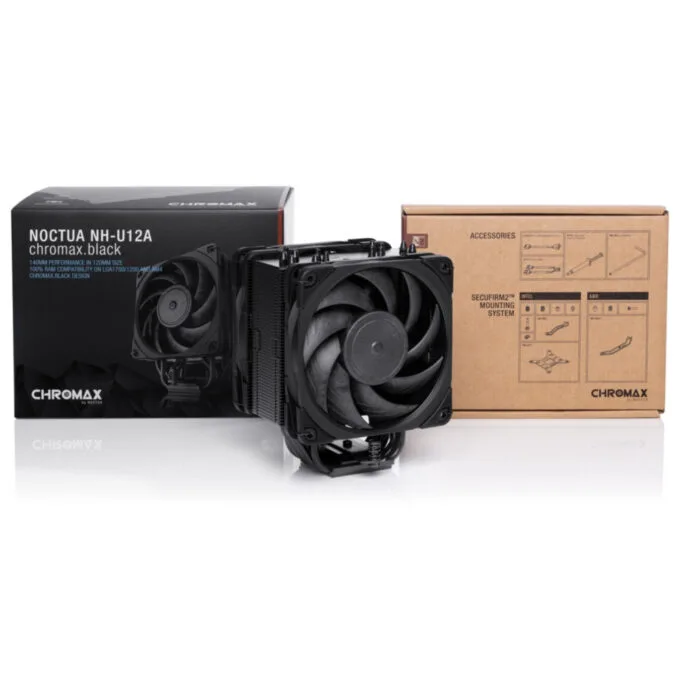 Noctua NH-U12A chromax.black - Dual 120mm PWM Fans, 7-Heatpipe Tower CPU Cooler — image 4