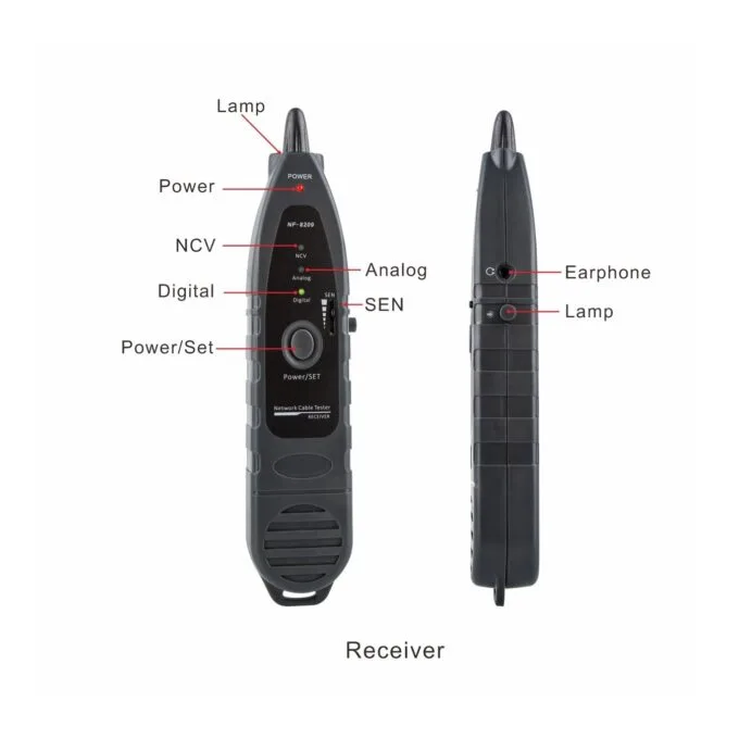 Noyafa Network Tester with LCD, Toner, Continuity, Cable Length, PoE, Port Blink - NF-8209 - Voltage Detection — image 4