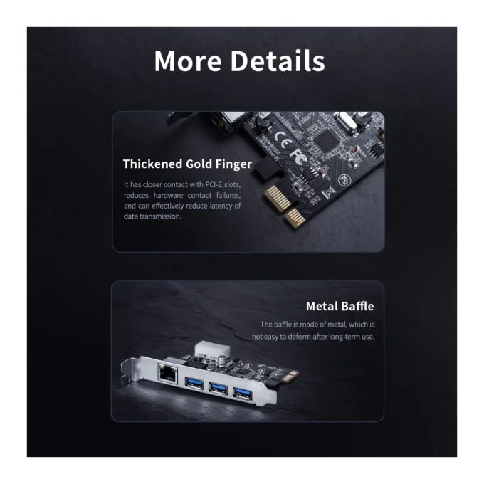 Orico PCI Express Card - PNU-3A1R - 3x USB 3.0 1x Gigabit LAN — image 4