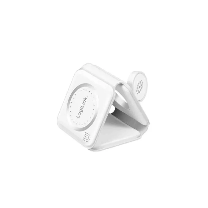 PA0344 FOLDABLE CHARGING STATION,15W IP65, for iPHONE APPLE WATCH AIRPODS WHITE LOGILINK — image 2