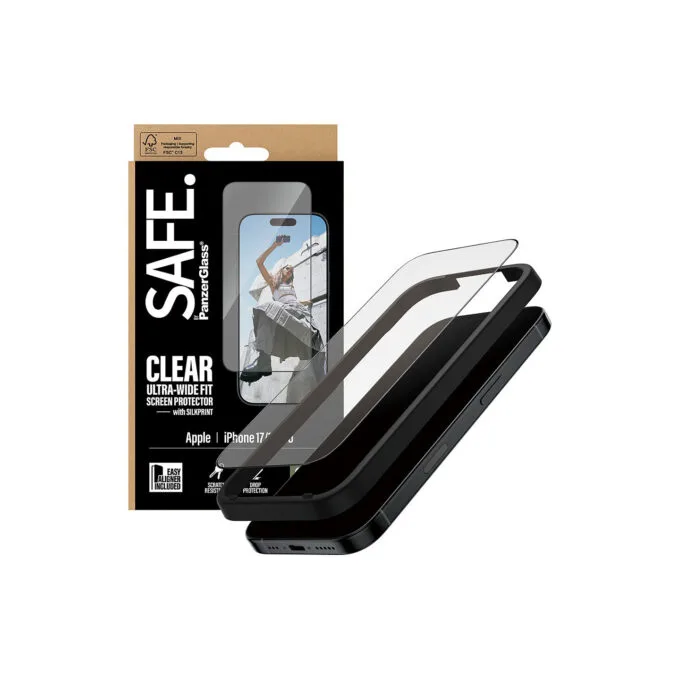 Panzerglass SAFE. by PanzerGlass Screen Protector w. Black Frame iPhone 17 iPhone 16 Pro Ultra-Wide Fit w. EasyAligner — image 5