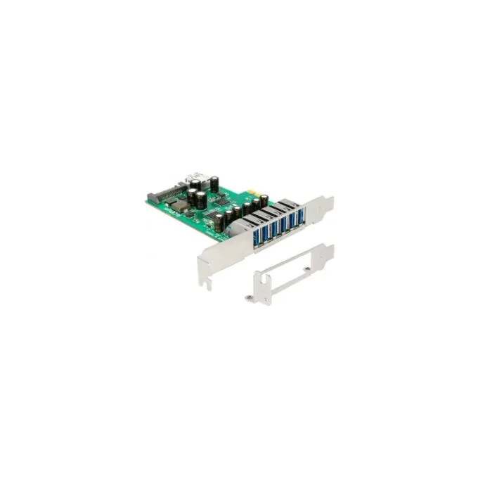 PCI Express x1 card - for 6 x external + 1 x internal USB 5, USB controller — image 1