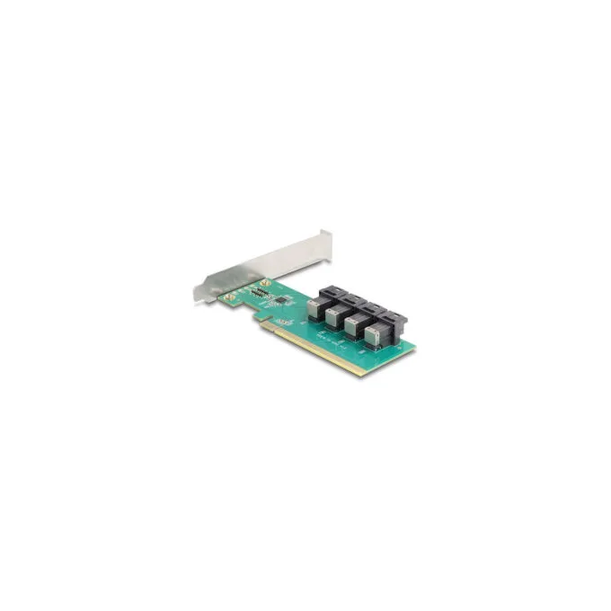 PCI Express x16 Karte zu 4 x intern SFF-8643 NVMe - Bifurcation - Low Profile Formfaktor — image 2