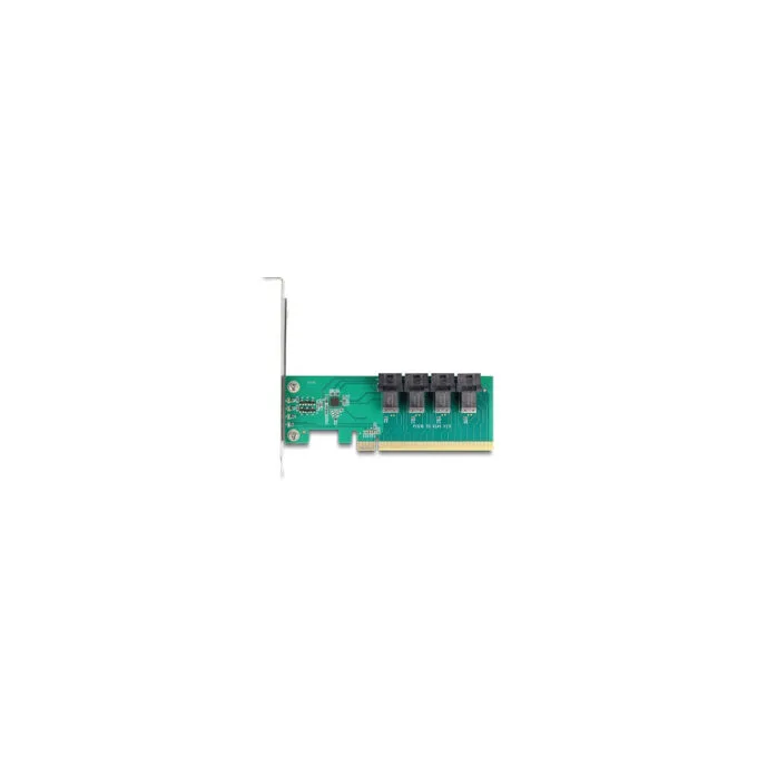 PCI Express x16 Karte zu 4 x intern SFF-8643 NVMe - Bifurcation - Low Profile Formfaktor — image 4