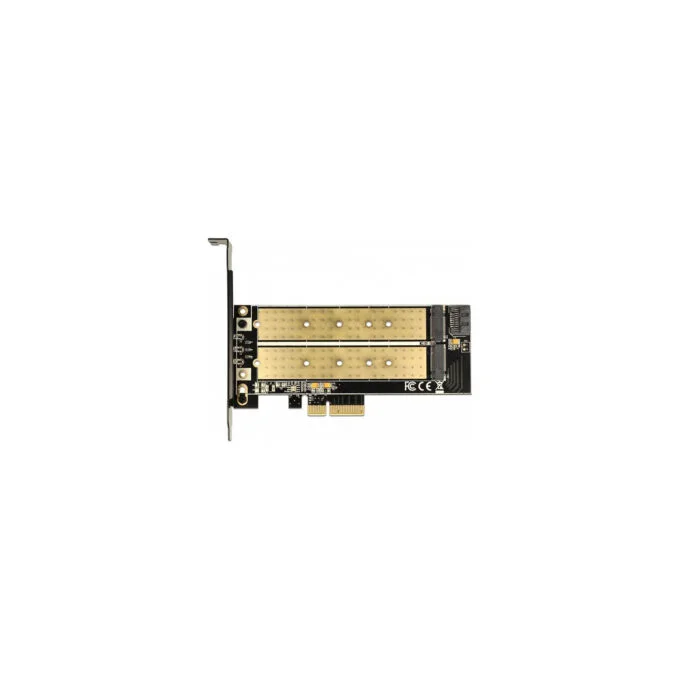 PCI Express x4 Karte to 1 x intern M.2 Key B + 1 x intern NVMe M.2 Key M - Low Profile Formfaktor — image 4