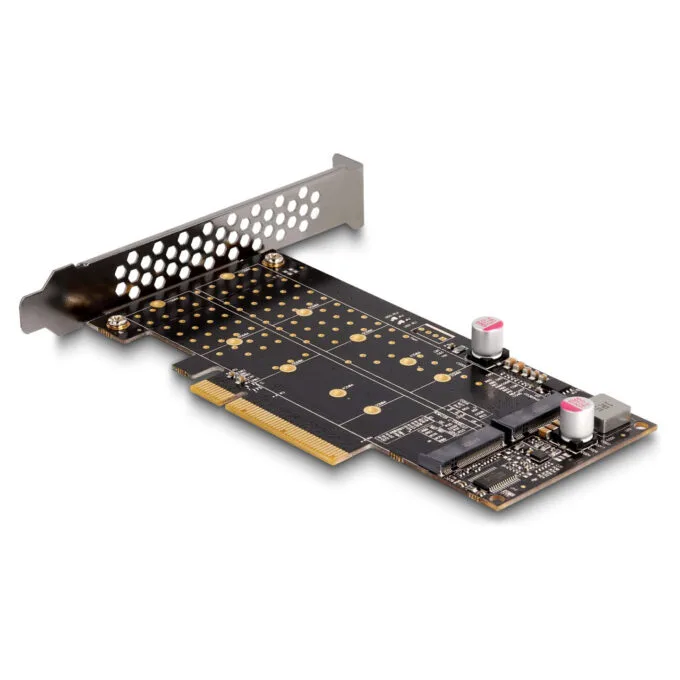 PCI Express x8 Karte zu 2 x intern NVMe M.2 Key M - Bifurcation - Low Profile Formfaktor — image 2