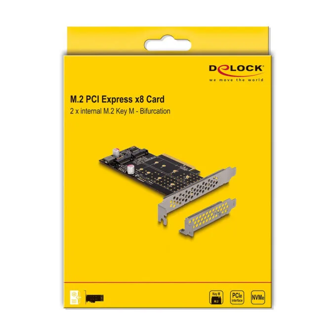 PCI Express x8 Karte zu 2 x intern NVMe M.2 Key M - Bifurcation - Low Profile Formfaktor — image 5