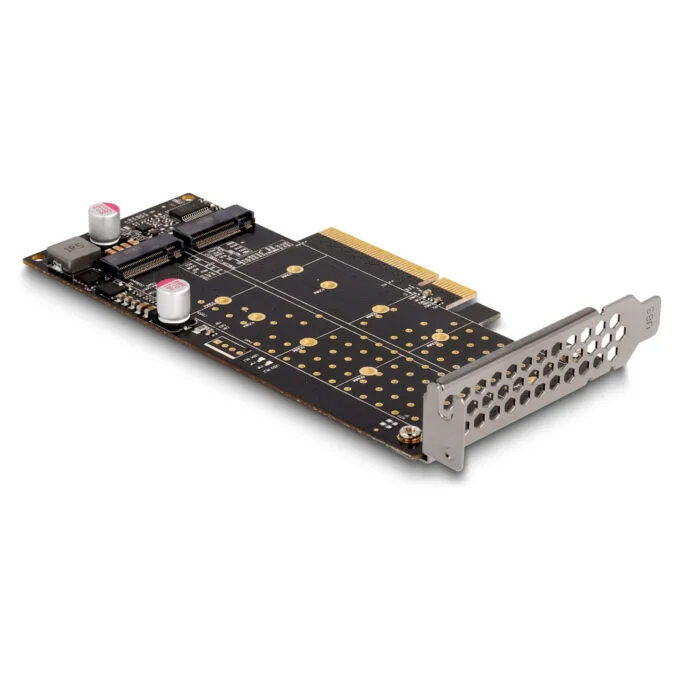 PCI Express x8 Karte zu 2 x intern NVMe M.2 Key M - Bifurcation - Low Profile Formfaktor — image 1