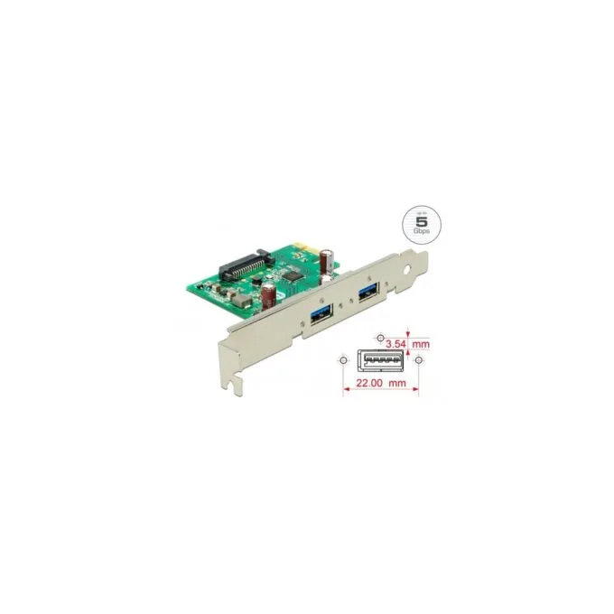 PCIe x1 Card - 2x ext. USB 3.2 Gen 1, USB controller — image 3