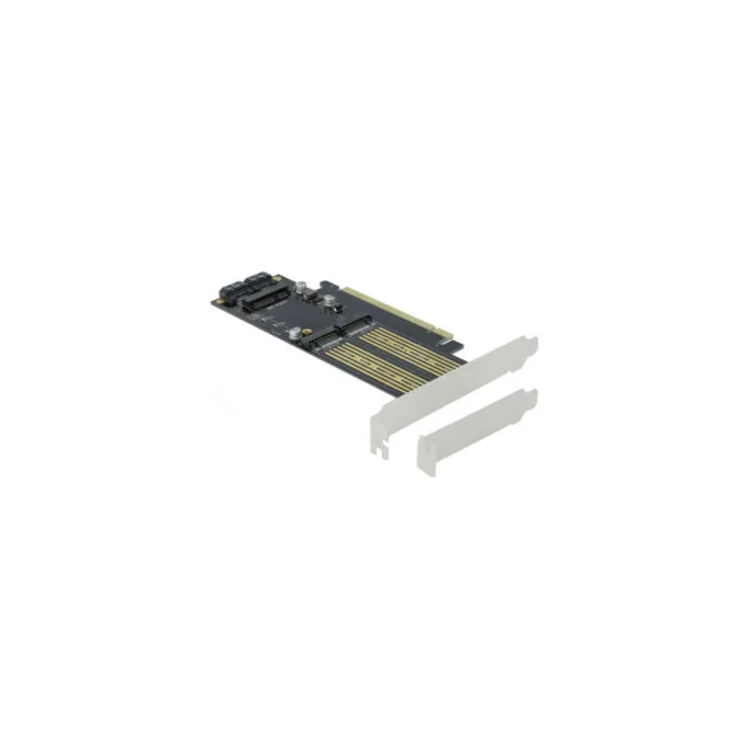 PCIe x16 Card - 1 x M.2 Key B + 1 x NVMe M.2 Key M + 1 x mSATA, Interface Card — image 1
