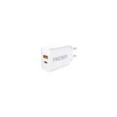 PEDEA 20W USB-C (PD) Schnellladegerät - 2-Ports Mehrfach Handy-Ladegerät mit USB-C und USB-A. weiß