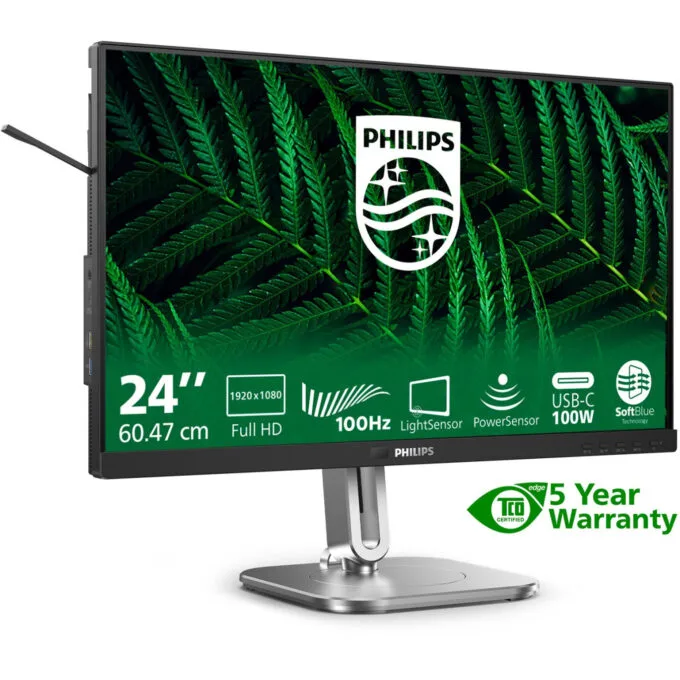 Philips 24B2G5301 - 23.8in (60.5cm) IPS FHD Monitor - USB-C PD100W, HDMI & DP, 4ms, 60Hz, Black — image 2