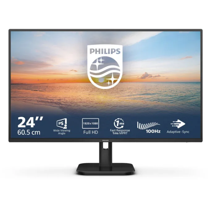 Philips 24E1N1100A 23.8" IPS FHD 100Hz 1ms MPRT HDMI VGA Speakers Black — image 1