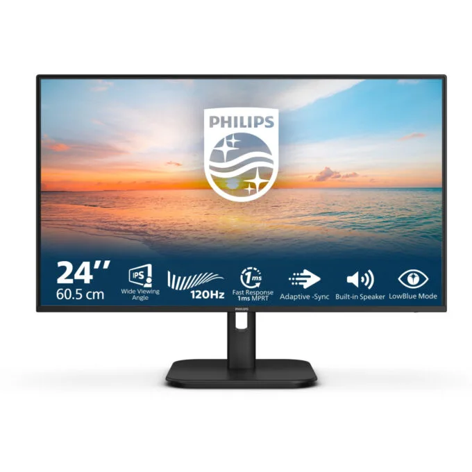 Philips 24E1N1200A - 23.8in IPS FHD 1920x1080 120Hz Monitor (Black) - VGA & HDMI, 4ms GTG 24E1N1100A/00 — image 1