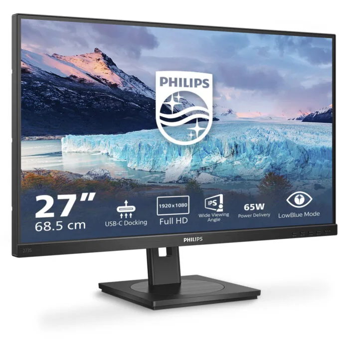 Philips 273S1/00 - 27-inch FHD IPS Monitor, 75Hz, 4ms, HDMI/DP/USB-C, Height-Adjustable, Black — image 2