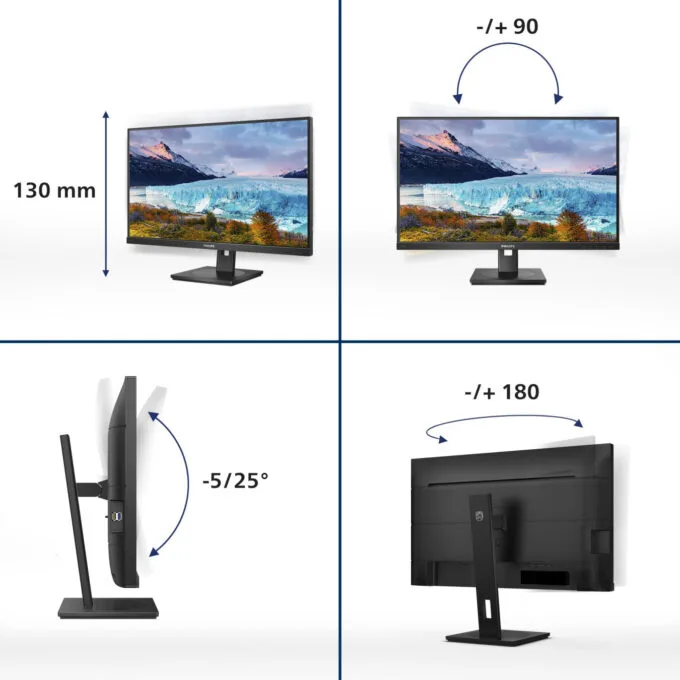 Philips 273S1/00 - 27-inch FHD IPS Monitor, 75Hz, 4ms, HDMI/DP/USB-C, Height-Adjustable, Black — image 5