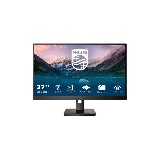 Philips 275S9JML - 27" QHD (2560x1440) VA Monitor, 75Hz 4ms, HDMI/DP, USB, Built-in Speakers, Pivot & Height Adjust - Black — image 1