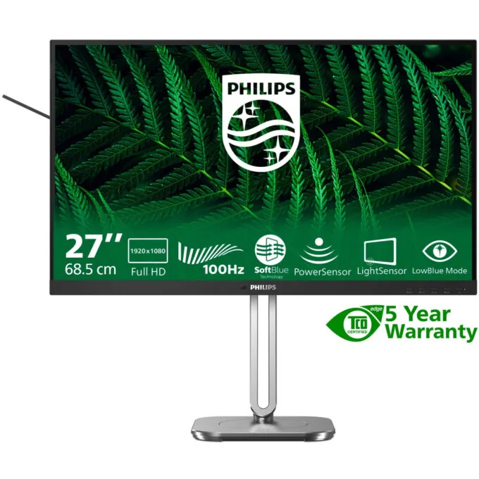 Philips 27B2G5200 - 27-inch IPS Full HD Monitor - Anthracite, 100Hz, 4ms, HDMI & DP, USB 3.2 Hub, Height-Adjustable — image 1
