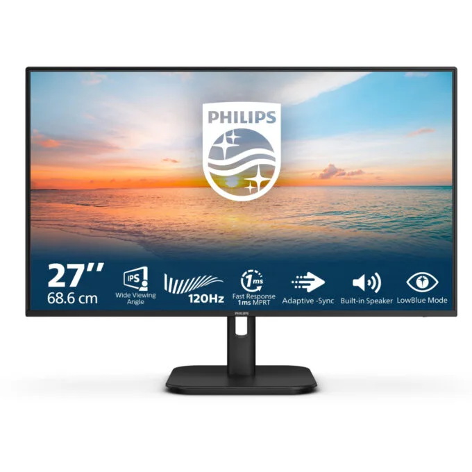 Philips 27E1N1200A - 27-inch Full HD IPS Monitor, 120Hz, 4ms GTG, HDMI & DP, VESA, Black — image 1