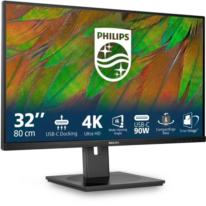 Philips 32B1U3900 - 31.5in 4K UHD VA Monitor, HDMI/DP/USB-C, Black — image 2