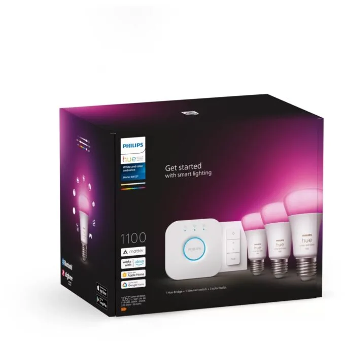 Philips Hue White & Color Ambiance E27 Starter Kit 3-pack + DS 75W - DS 75W - White & Color Ambiance E27 — image 4
