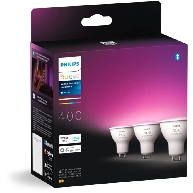 Philips Hue White & Color Ambiance GU10 Dreierpack - 3x350lm - 2700-6500K, Dimmable — image 2