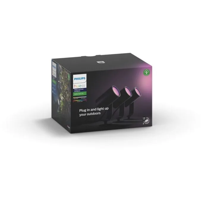 Philips Hue White & Color Ambiance Lily Spot 3 flg. Schwarz 3640lm Basis - 1741430P7 - White, ZigBee, 3x LED, IP65 Outdoor — image 9