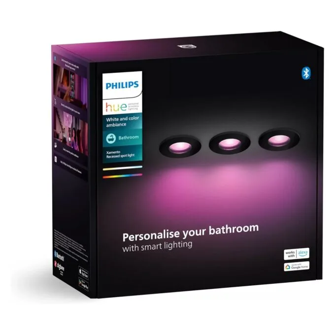 Philips Hue White & Color Ambiance Xamento Recessed Spotlight Black 3x4.2W — image 3