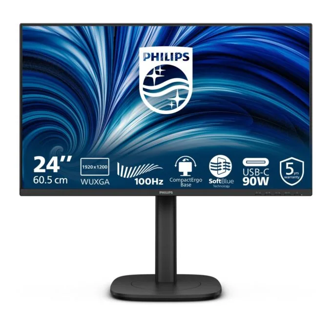 Philips Monitor - 24B2U3301D - 24 inch Full HD, 120 Hz, 1x HDMI 1.4, 1x DP 1.4, Black — image 1
