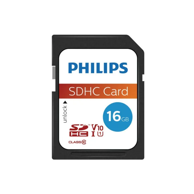 Philips SDHC Memory Card - FM16SD45B - 16GB Class 10 UHS-I U1, 80 MB/s, Black — image 1