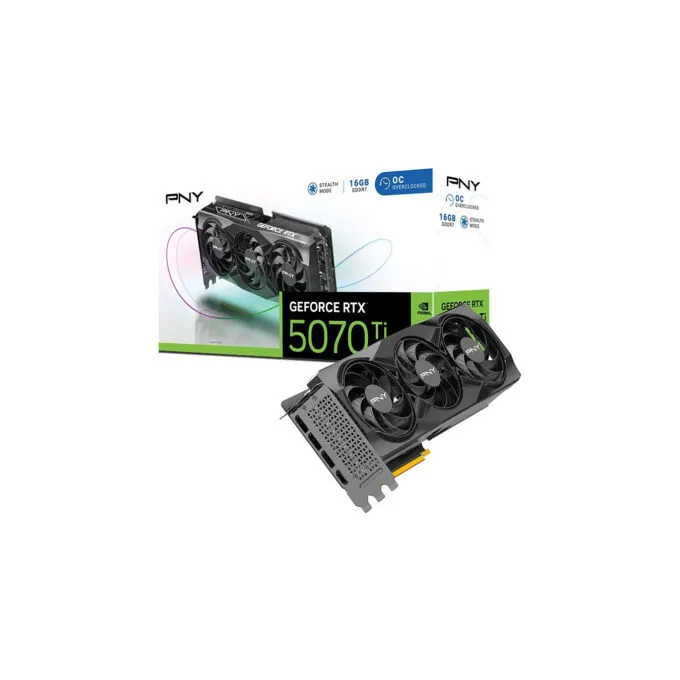 PNY GeForce RTX 5070 Ti Verto OC - 16GB GDDR7 - Black - 2572 MHz Boost - PCIe 5.0 x16, HDMI & 3x DP — image 4