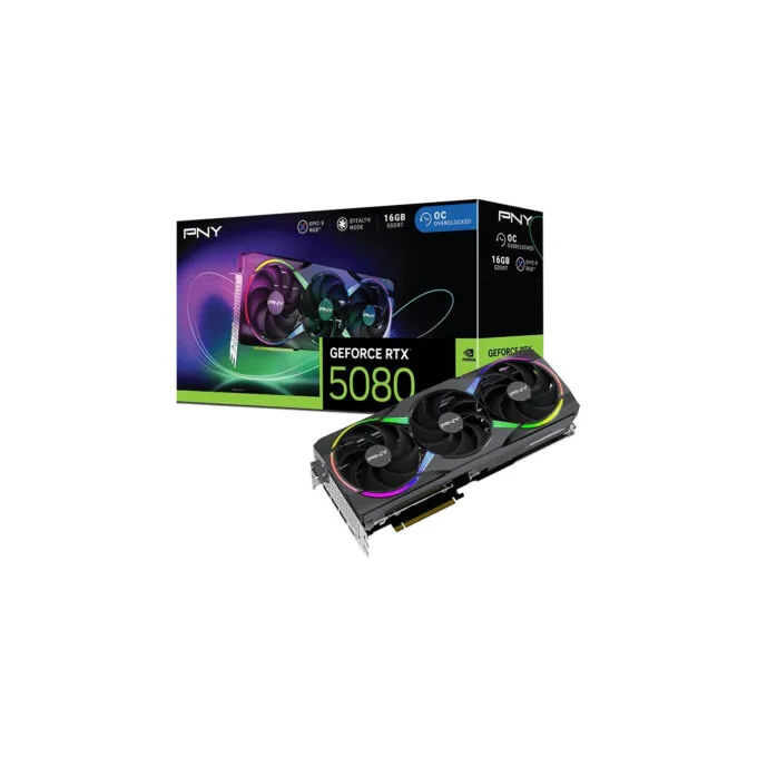 PNY GeForce RTX 5080 - VCG508016TFXXPB1-O - Black ARGB, 16GB GDDR7, OC (2775 MHz boost), PCIe 5.0, 3-fan — image 10