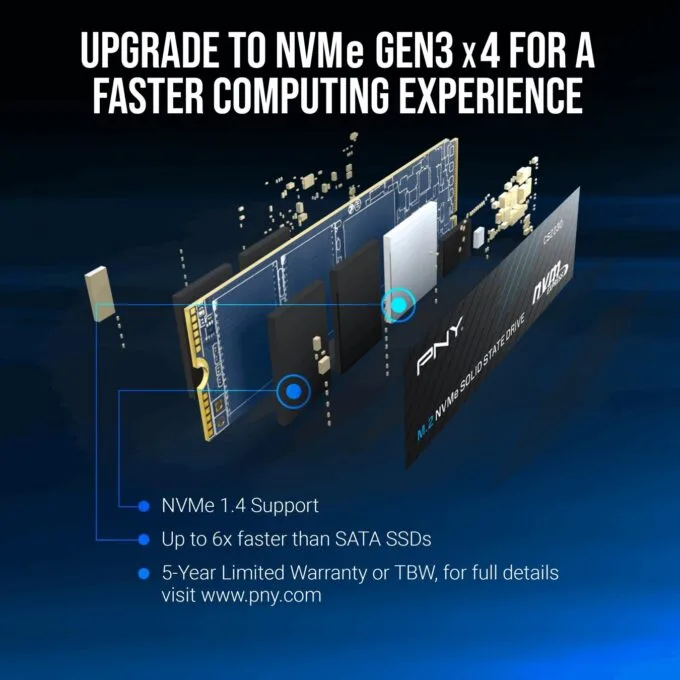 PNY SSD - CS2230 - M.2 NVMe PCIe Gen3 500GB — image 7