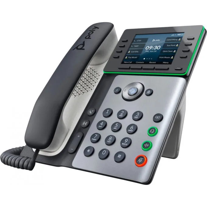 Poly Edge E350 IP Desk Phone - Black, 8-line, PoE, Gigabit Ethernet, Bluetooth 5.0, 3.5" IPS Color Display — image 6