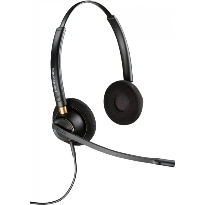 Poly EncorePro 520 Binaural Headset - 89434-02 - Wired Quick Disconnect, Black, Supra-aural, Boom Mic — image 1