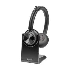 Poly Savi 7320 UC - DECT Binaural Headset - Microsoft Teams Certified, Black, USB-A Wireless Base