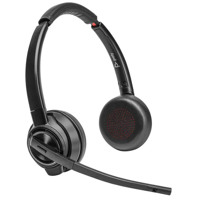 Poly Savi 8420 Office DECT Wireless Headset - Binaural On-ear - Black — image 1